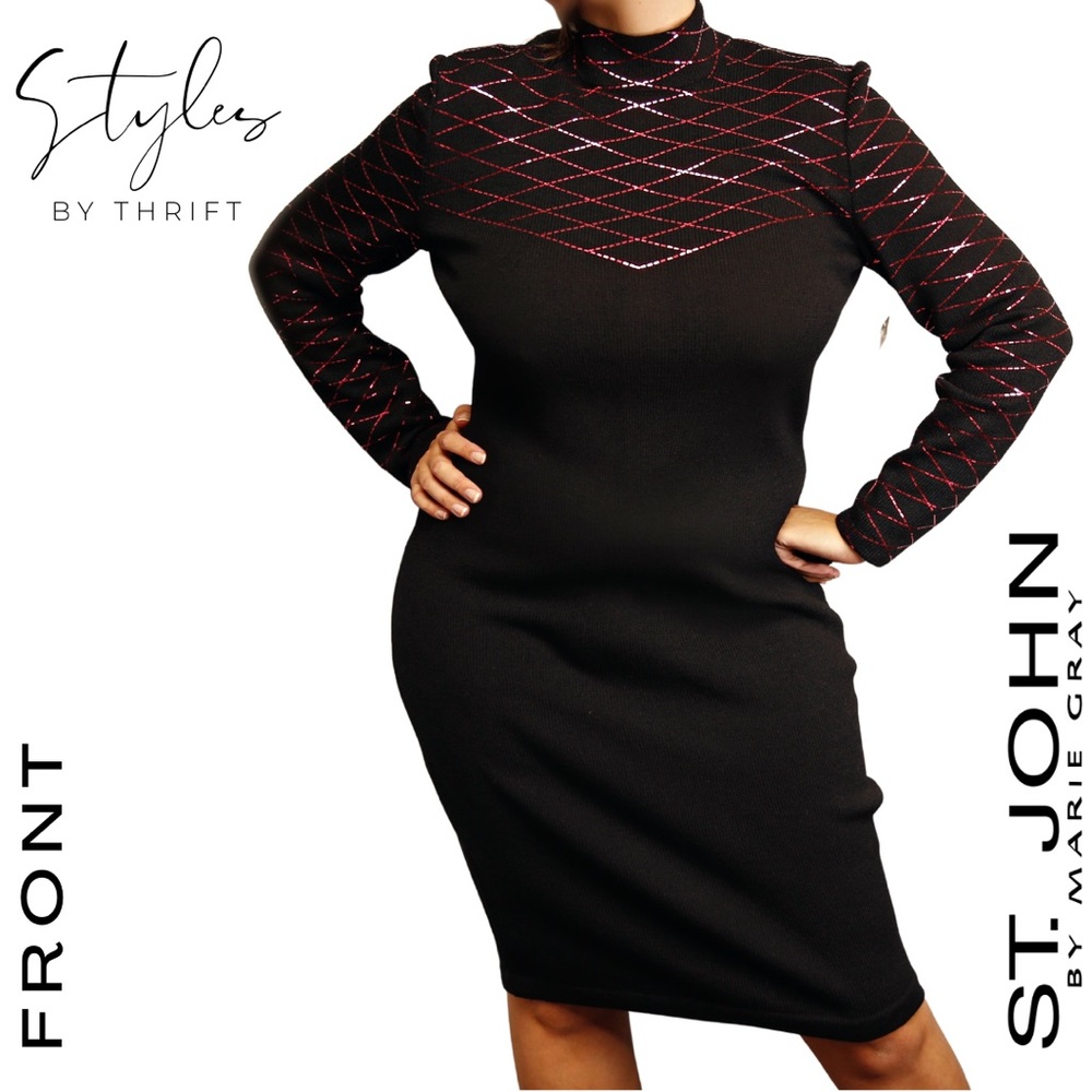 ST. JOHN Evening Sweater Dress